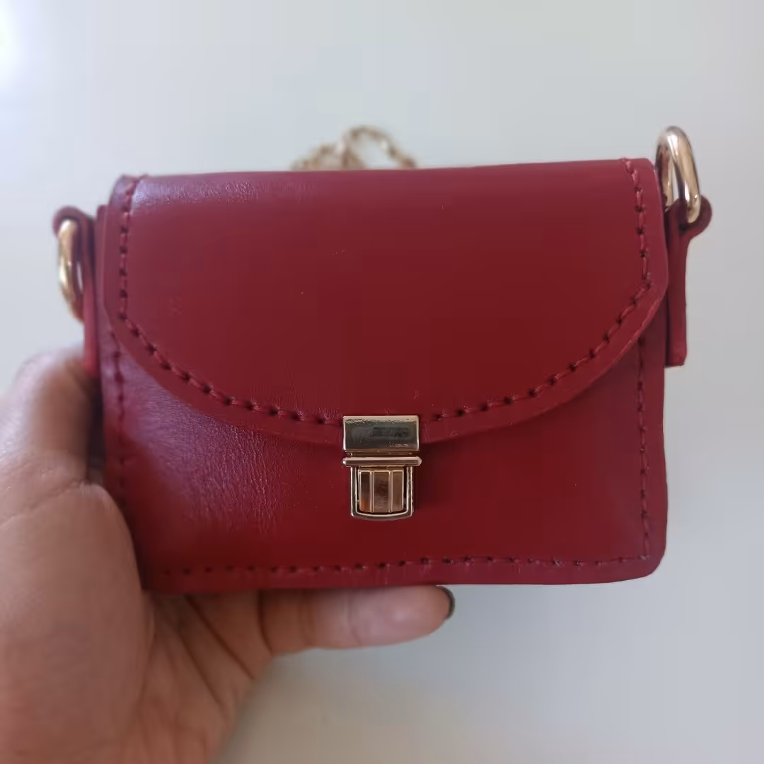 کیف مینیمال چرم  گاو دستدوز فانتزی