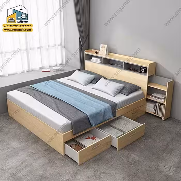 تخت خواب دونفره کد BDP35 - فروشگاه سه گامه