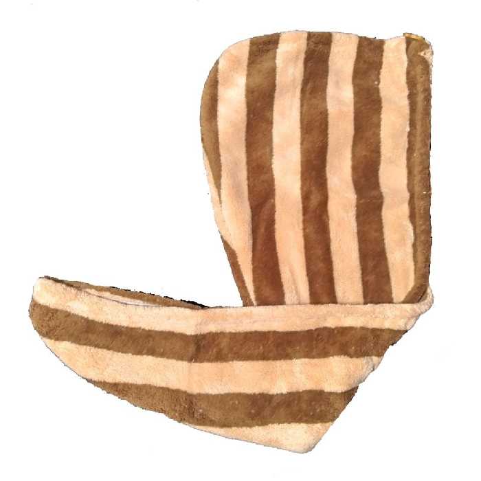 کلاه حمام نانو مدل هندی طرح راه راه در سه رنگ قهوه ای، آبی و صورتی