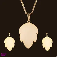 نیم ست طلا 18 عیار زنانه سانا گالری مدل برگ کد D10179