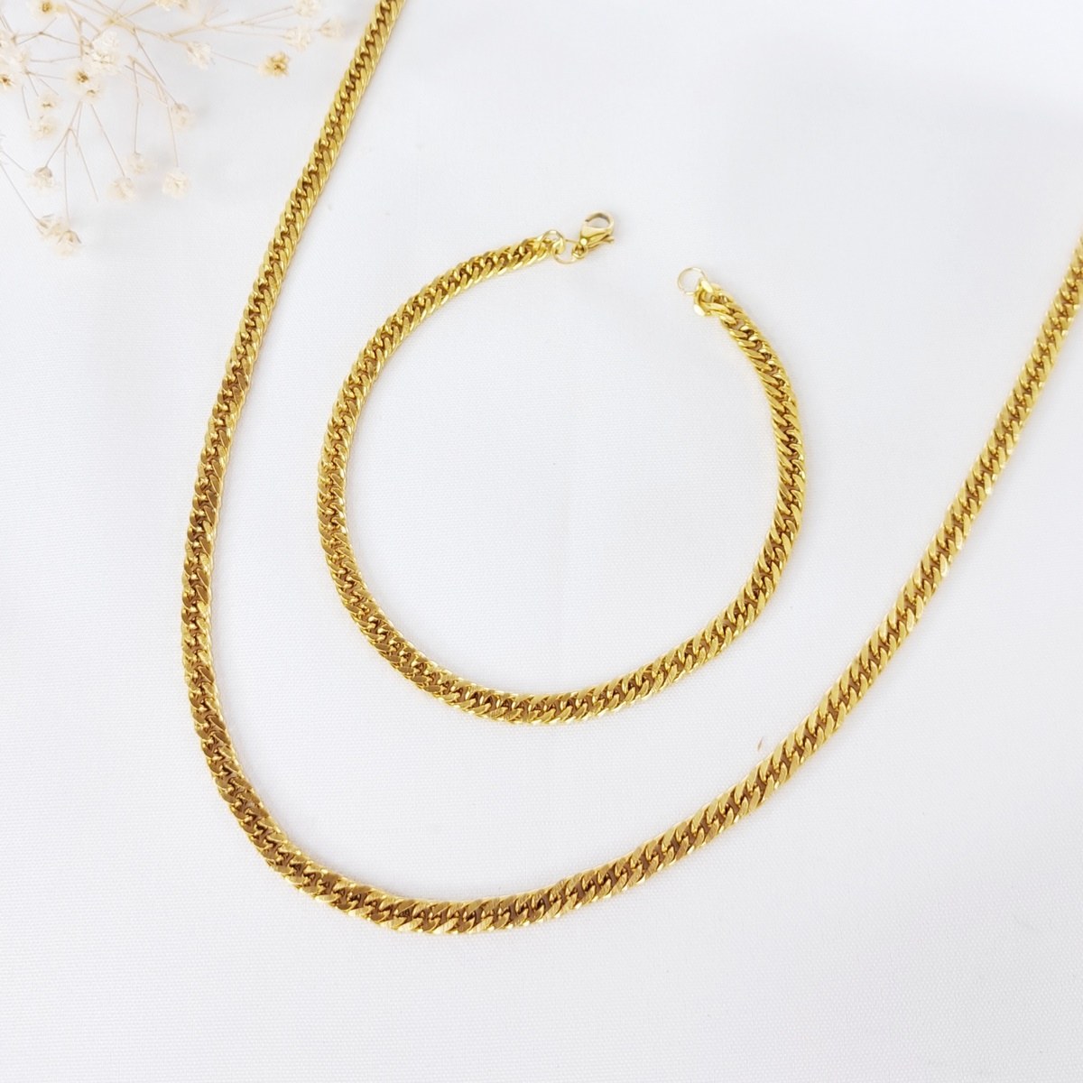 ست گردنبند و دستبند کارتیر برند استیل کد 10791