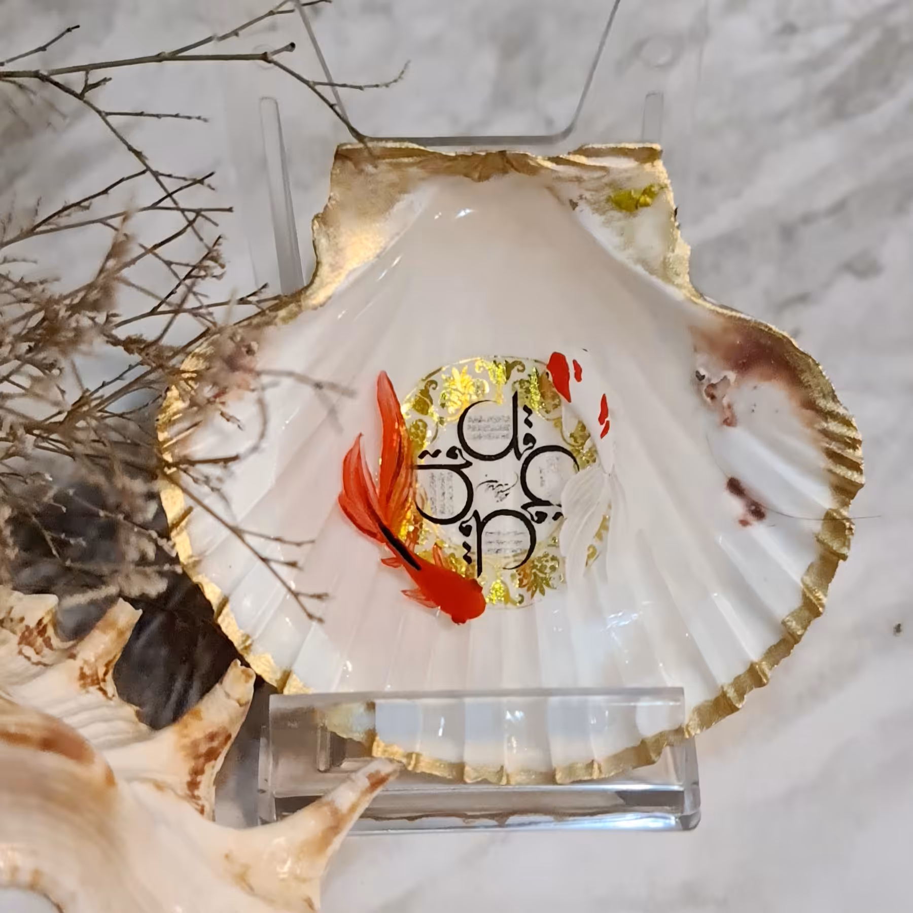 ماهی عید ماهی نوروز ماهی جاویدان ماهی نقاشی شده در صدف