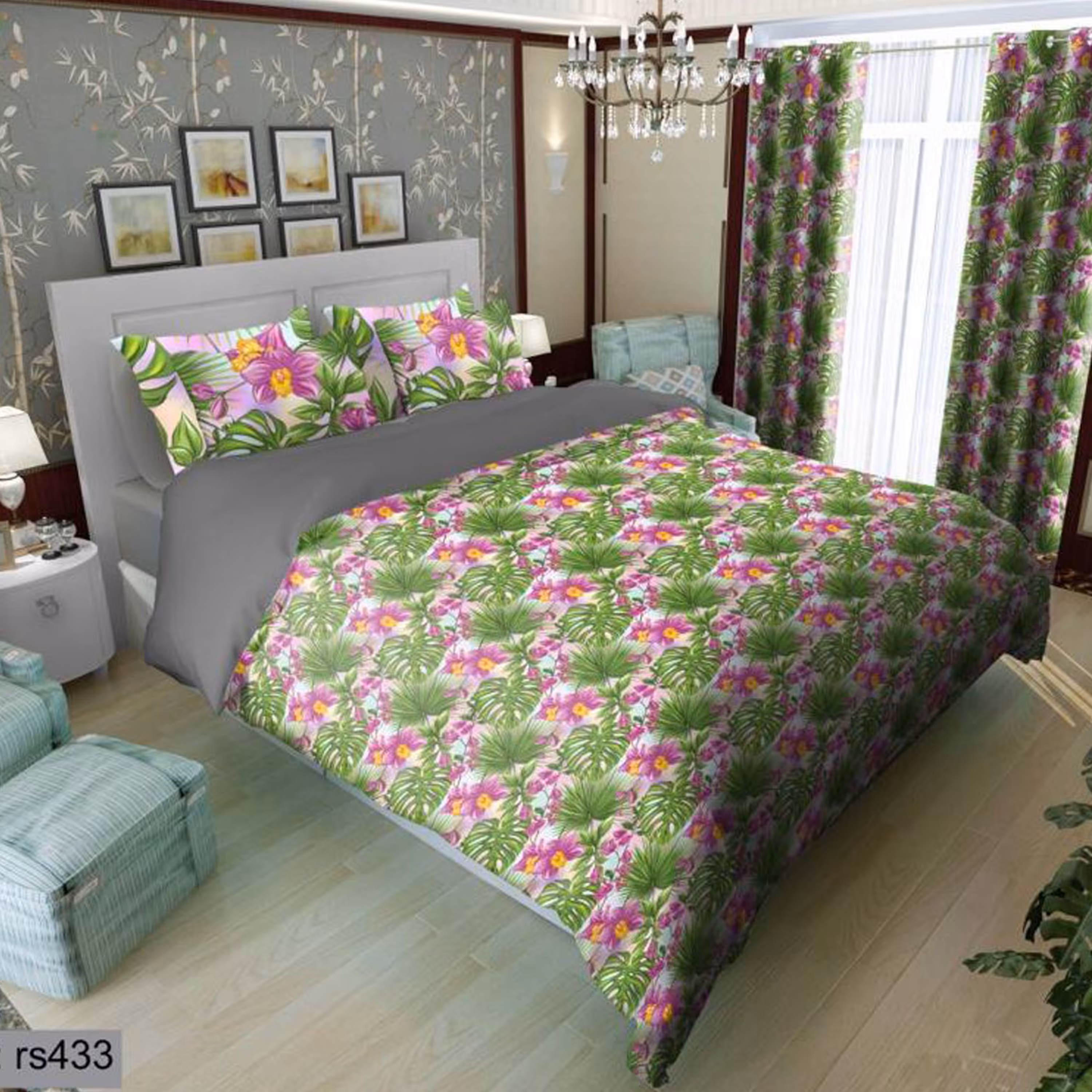 سرویس روتختی 1 نفره تنسل چاپی برندترک لند (Turk Land)  کد rs 433