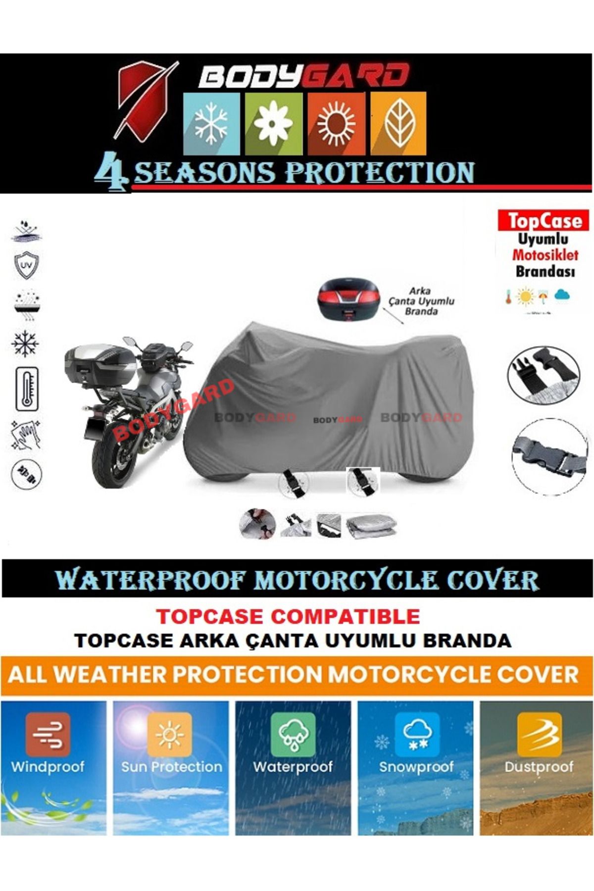چادر موتورسیکلت YAMAHA X MAX 350 IRON ABS MOTORCYCLE TARKET سازگار پوشش BODYGARD