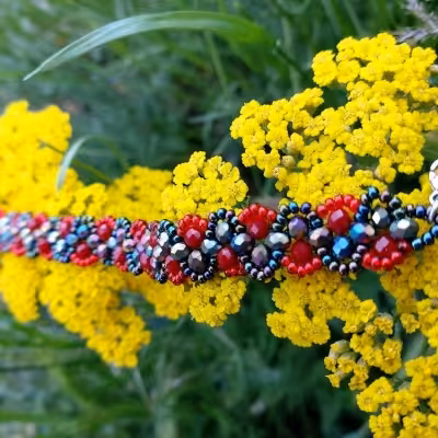 دستبند دورنگ کریستالی