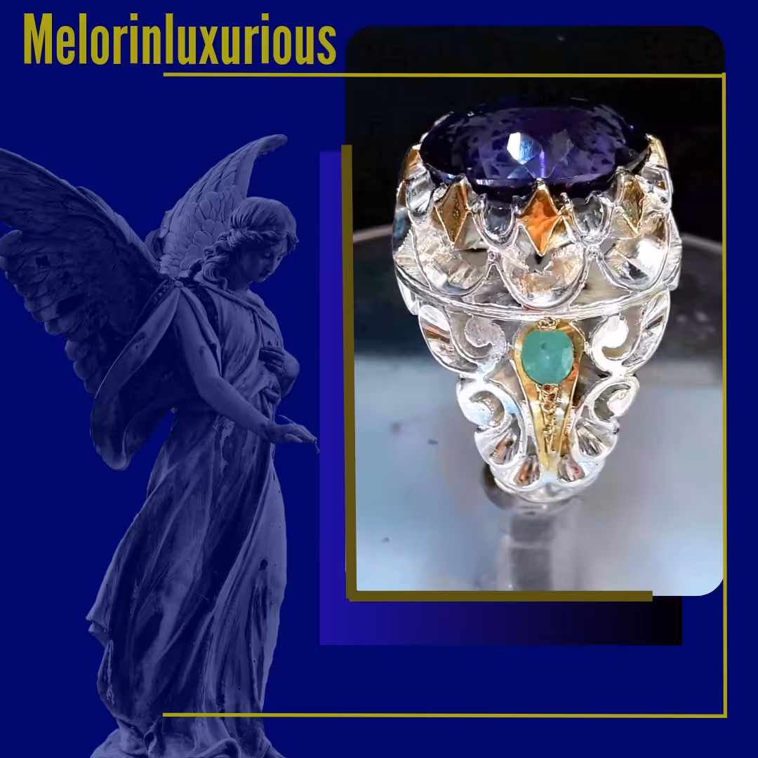 انگشتر فوق کلکسیونی آماتیست معدنی تراش لیزر،مخراجکاری زمرد زامبیا