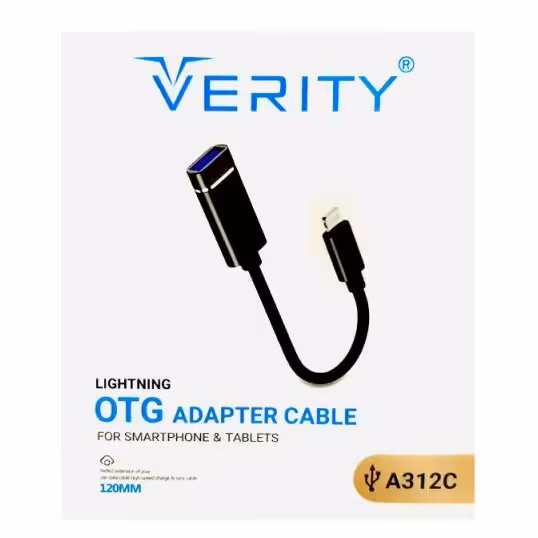 اوتی جی آیفونی خروجی  LIGHTNING مبدل USB3.0 به آیفون VERITY مدل A312 لایتنینگ