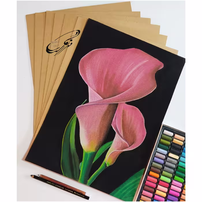 تابلو گل تکنیک پاستل گچی و پاستل مدادی 40در30