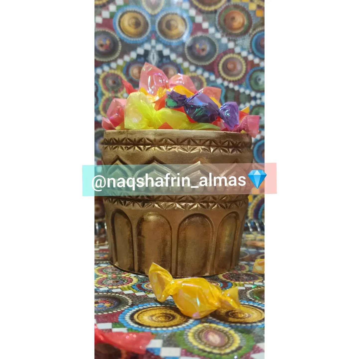 شکلات خوری و قندان سنگ مصنوعی رنگ طلایی