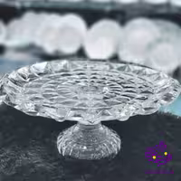قاب شیرینی اکوامارین پایه دار کادو نوری (4دک)