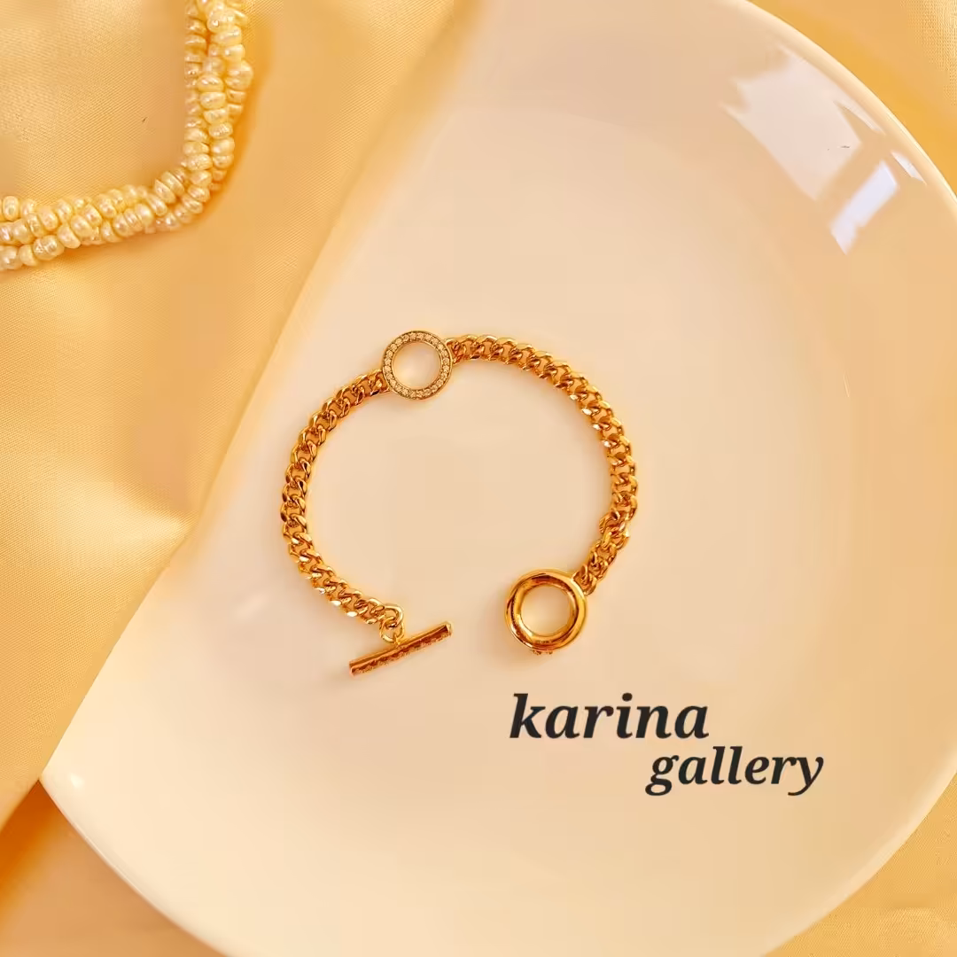 دستبند کارتیر حلقه دار  رنگ طلایی