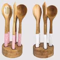 ست کفگیر و ملاقه بامبو یونیک کد 3346