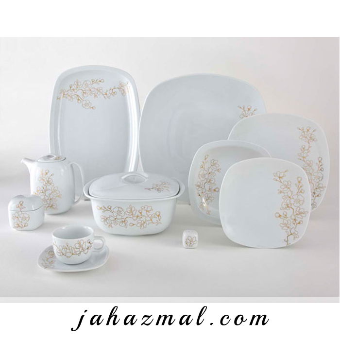 سرویس چینی زرین طرح شکوفه گیلاس 98 پارچه