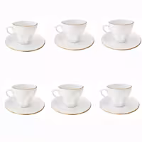 فنجان و نعلبکی لب طلا 12 پارچه چینی مقصود  