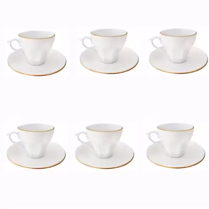 فنجان و نعلبکی لب طلا 12 پارچه چینی مقصود  