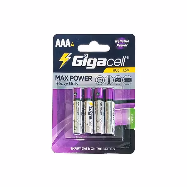 باتری نیم قلمی گیگاسل مدل MAX POWER بسته 4 عددی