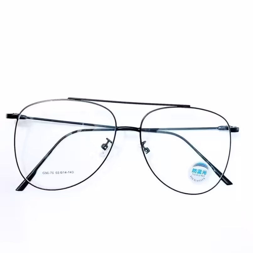 عینک طبی  طرح ریبن خلبانی صورت خور بسیار عالی  قابلیت ساخت انواع عدسی طبی دارد  دارای عدسی بلوکات سفید آماده بدون نمره 