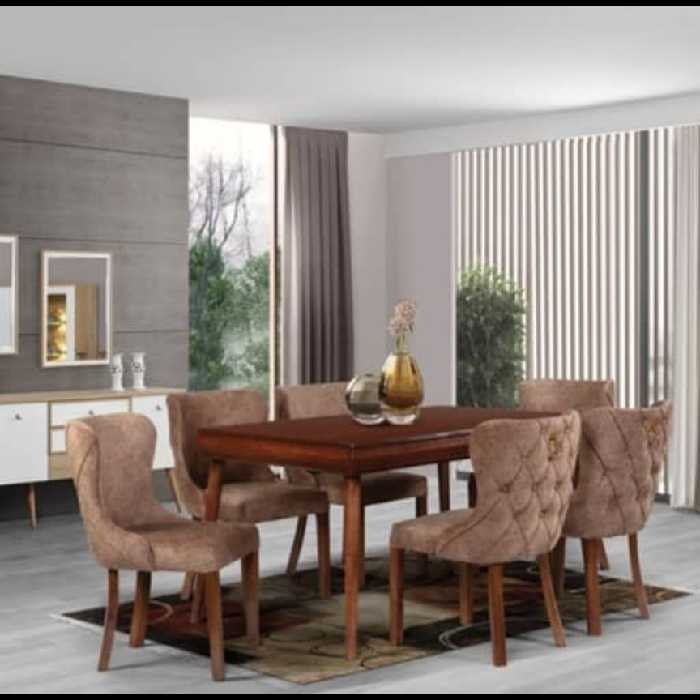 میز ناهارخوری  شیک نیوچستر  4 نفره کرم رنگ چوب راش برند کارما ارسال بصورت باربری و پس کرایه