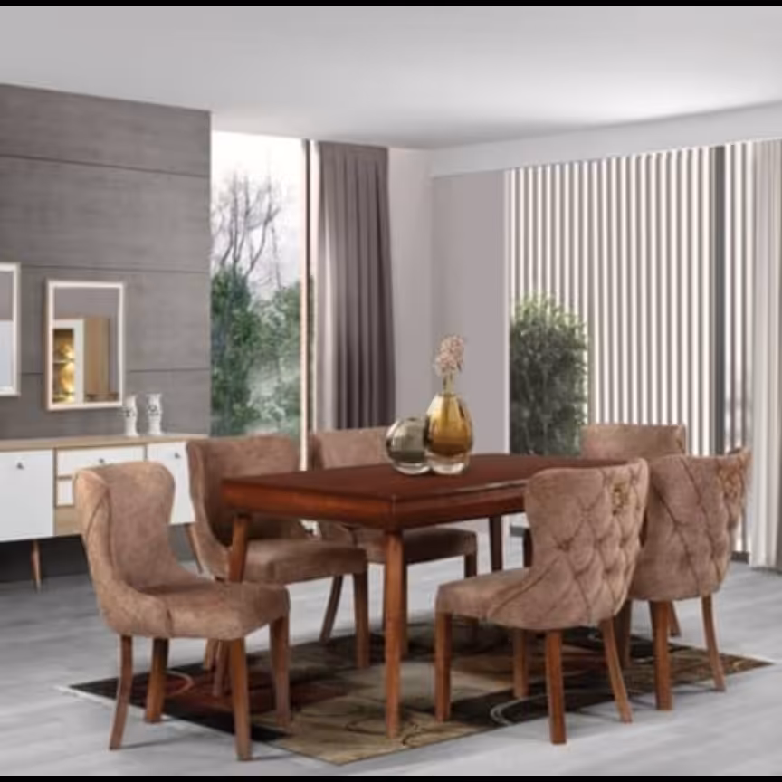 میز ناهارخوری  شیک نیوچستر  4 نفره کرم رنگ چوب راش برند کارما ارسال بصورت باربری و پس کرایه