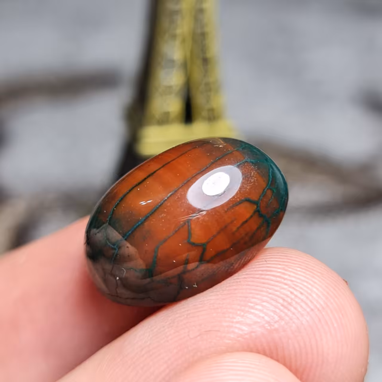 نگین فوق العاده زیبای سنگ عقیق دراگون اصل معدنی
کد 25107