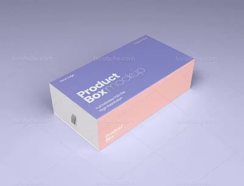 موکاپ لایه باز جعبه مستطیلی PSD | گرافیک با طعم تربچه