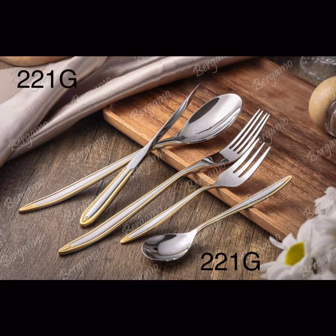 سرویس قاشق و چنگال 30 نفره 160 پارچه برند برگامو کد 221G