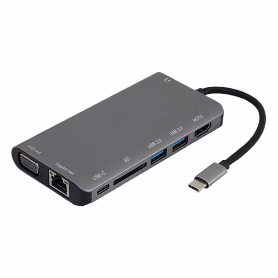 قیمت و خرید هاب و داک استیشن USB-C هشت پورت کی نت مدل K-MFCMS908 | یاس ارتباط