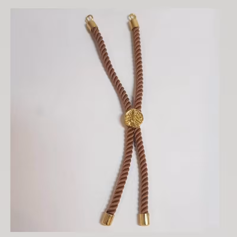 دستبند آسانسوری  کنفی قهوه ای روشن