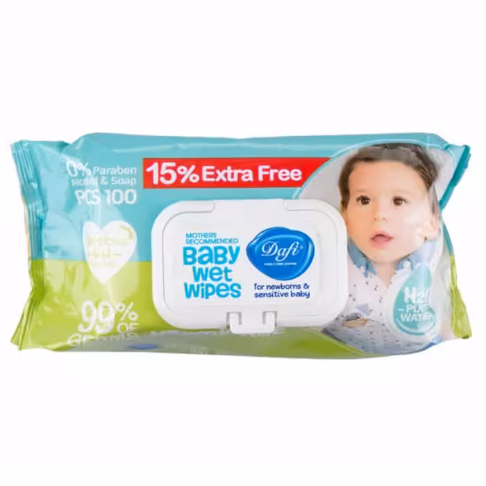 دستمال مرطوب آبرسان درب دار 100 عددی دافی Dafi