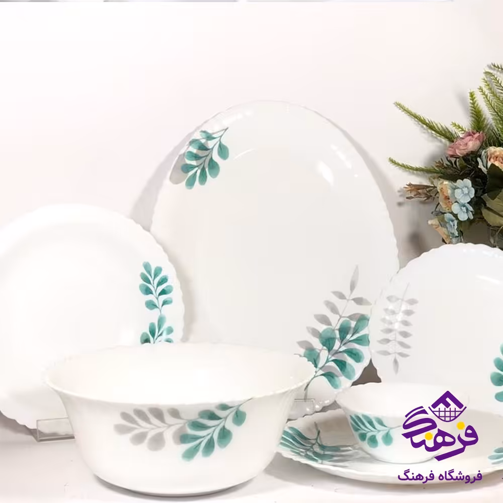 سرویس گلدن اپال 26پارچه کنگره مدل بن سای سبز