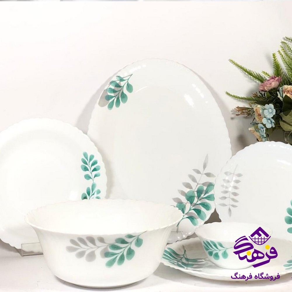 سرویس گلدن اپال 26پارچه کنگره مدل بن سای سبز