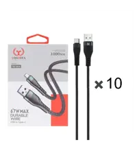 پک 10 عددی کابل شارژ فست یوشیتا Type-C مدل YC-019