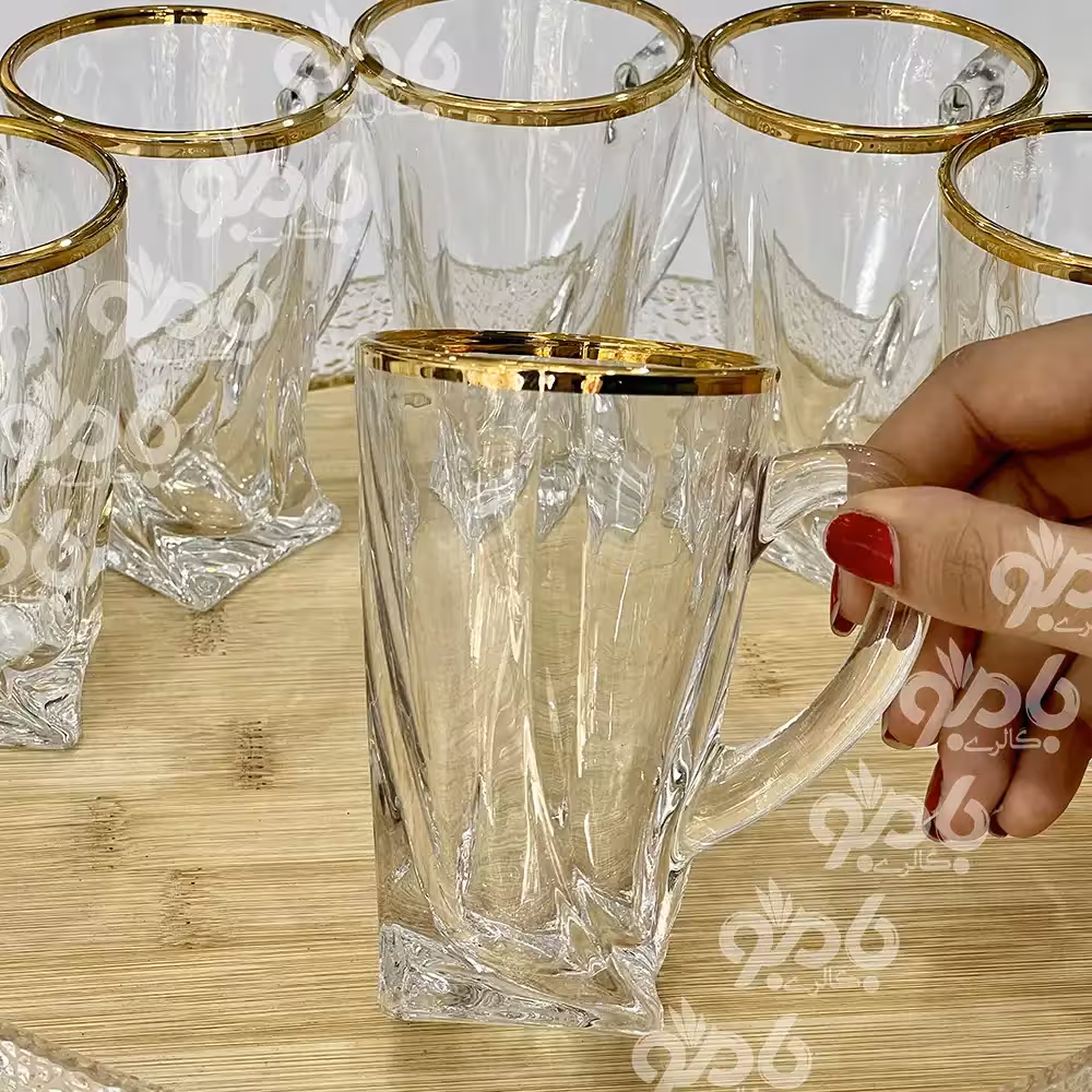 نیم لیوان کوادروم لب طلا 6عددی