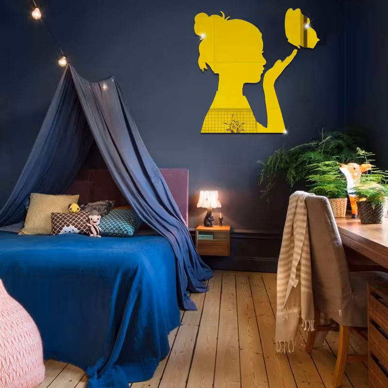 آینه پدیده پلاس مدل پروانه و دخترک 25سانت