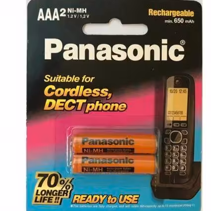 باتری نیم قلم 650mAh شارژی پاناسونیک  برای تلفن بی سیم