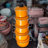 سرویس قابلمه 5تیکه روحی  رنگی 