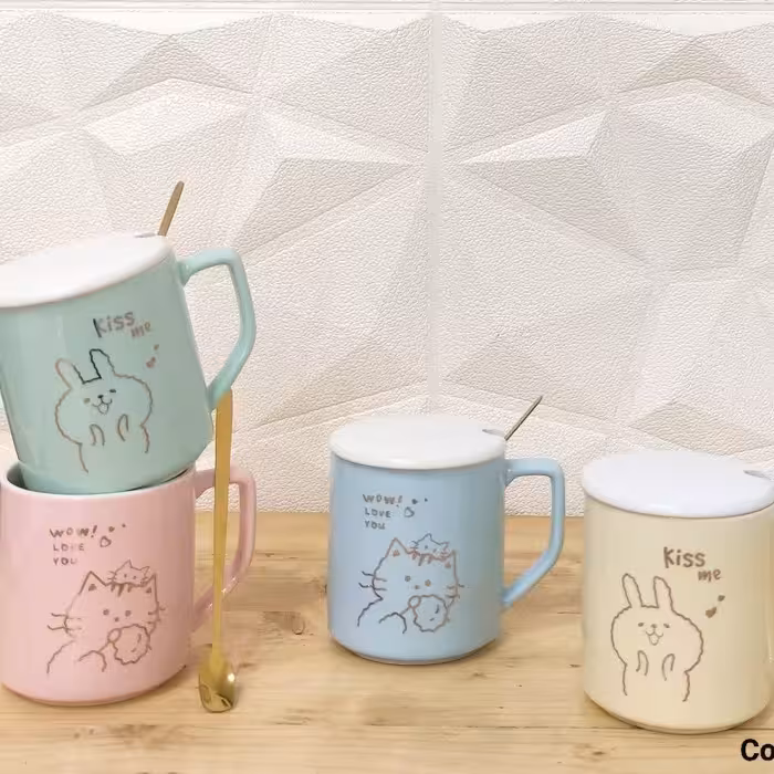 ماگ درب دار طرح خرگوش