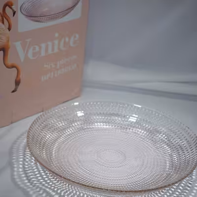 بشقاب گود ونیز ست شش عددی صورتی دارای کارتن تک