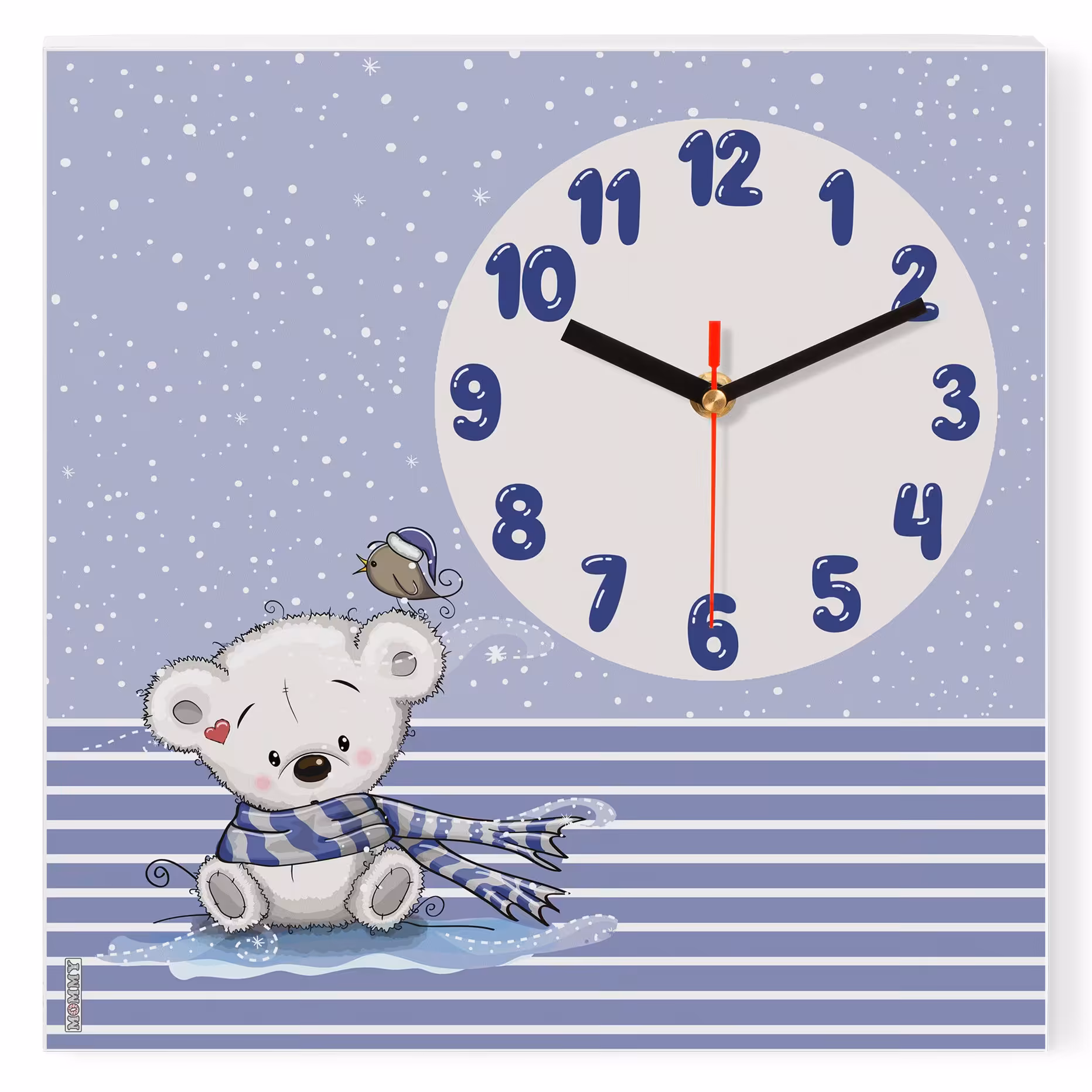 ساعت دیواری کودک MOMMY طرح خرس قطبی کد 2084