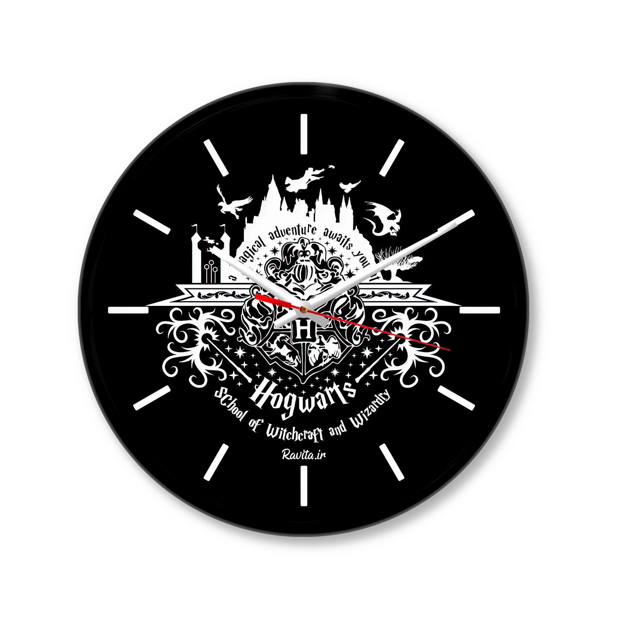 ساعت رومیزی راویتا مدل هری پاتر  3342 در رنگ های مشکی و سفید