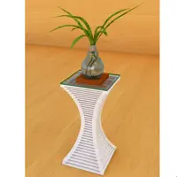 استند گلدان چوبی رنگ سفید سایز کوچک مدل paya Ss1