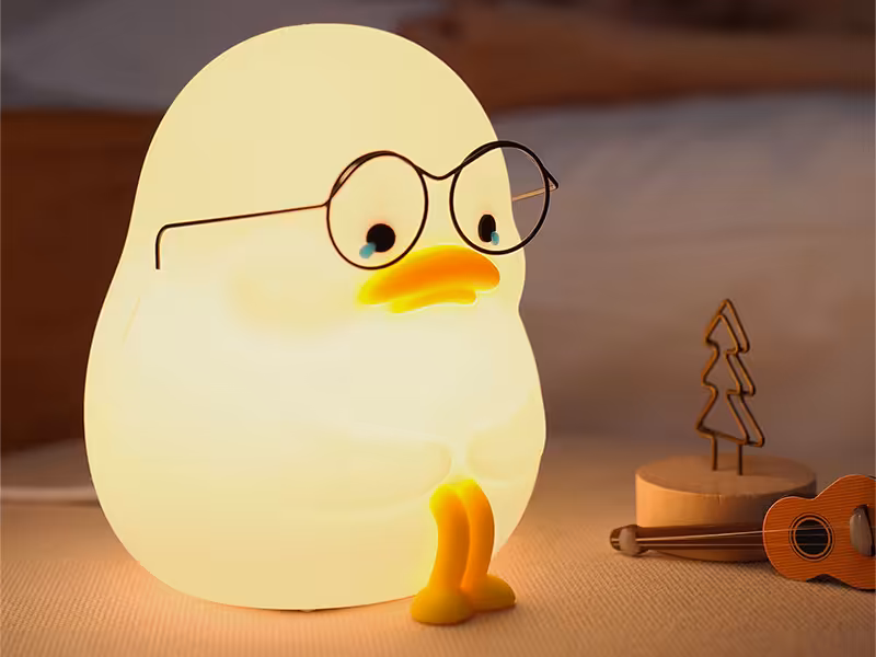 چراغ خواب رومیزی فانتزی شارژی سیلیکونیEmo Duck Kids Night Light Silicone Lamp XR-MM-L2207