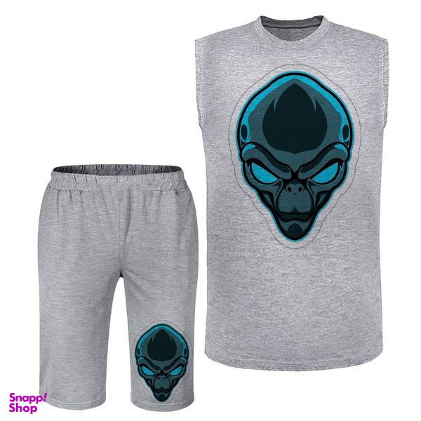 ست تاپ و شلوارک مردانه مدل آدم فضایی N178