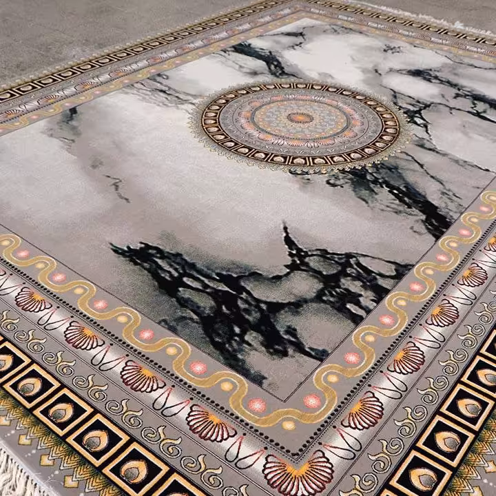 فرش  اکرلیک  6 متری 700 شانه طرح ورساچه رنگ فیلی کد N246