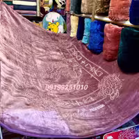پتو نرمینه یک نفره مدل نرمین طلایی گل برجسته جعبه ای رنگ صورتی روشن کد 8