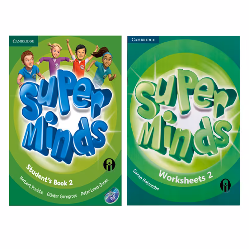 کتاب Super Minds And Worksheets 2 اثر جمعی از نویسندگان انتشارات الوندپویان دو جلدی