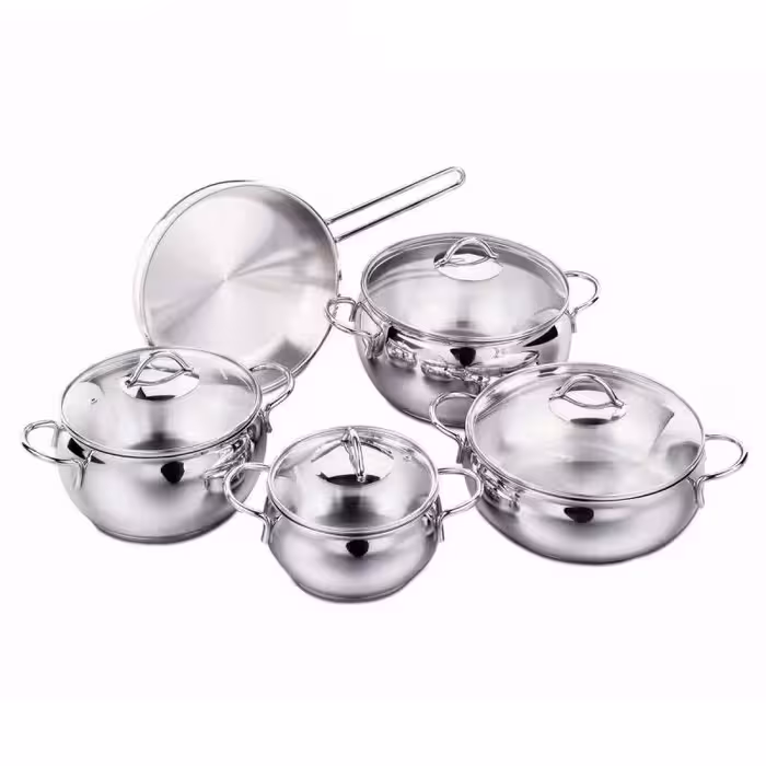 سرویس قابلمه کرکماز تامبیک 9 پارچه درب پیرکس حکاکی شده ترکیه