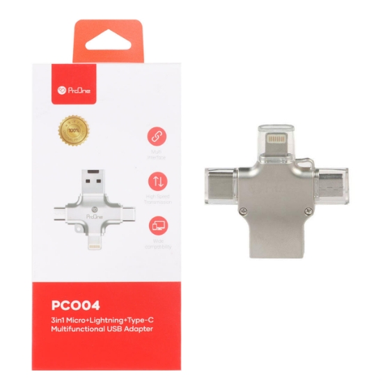 مبدل USB2 به USB-C / micro USB / لایتنینگ پرووان مدل PCO04