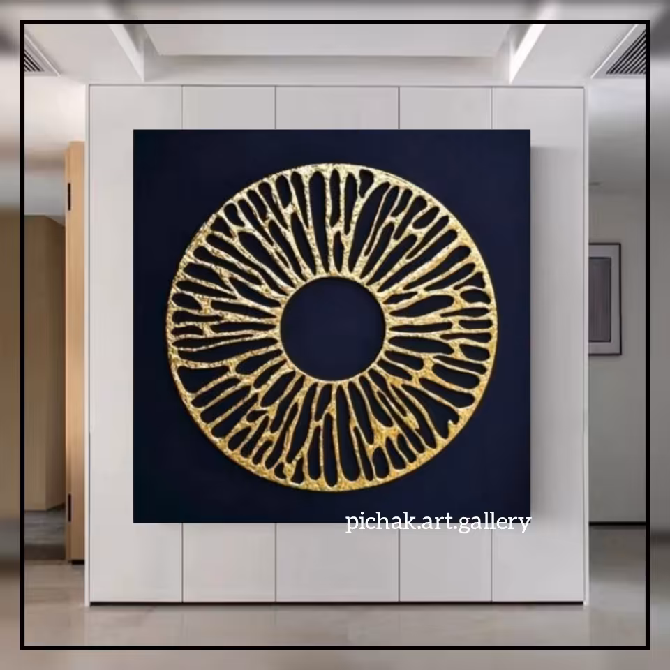 تابلو دکوراتیو دست ساز 90 در 90  پس کرایه