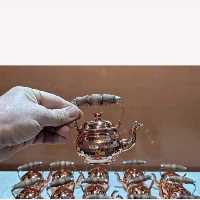 قوری  زعفران دم کن مسی دسته بالا نانو شده